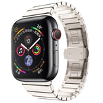 Correia de Relógio com Fivela Borboleta em Aço de Uma Conta para Apple Watch Series, Para Apple Watch Series 8&7 41mm, Para Apple Watch Ultra 49mm / Series 8&7 45mm, 7 41mm / 6&SE&5&4 40mm / 3&2&1 38mm, 7 45mm / 6&SE&5&4 44mm / 3&2&1 42mm