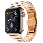 Correia de Relógio com Fivela Borboleta em Aço de Uma Conta para Apple Watch Series, Para Apple Watch Series 8&7 41mm, Para Apple Watch Ultra 49mm / Series 8&7 45mm, 7 41mm / 6&SE&5&4 40mm / 3&2&1 38mm, 7 45mm / 6&SE&5&4 44mm / 3&2&1 42mm