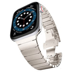 Correia de Relógio com Fivela Borboleta em Aço de Uma Conta para Apple Watch Series, Para Apple Watch Series 8&7 41mm, Para Apple Watch Ultra 49mm / Series 8&7 45mm, 7 41mm / 6&SE&5&4 40mm / 3&2&1 38mm, 7 45mm / 6&SE&5&4 44mm / 3&2&1 42mm