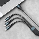 Cabo de dados de carregamento rápido 3 em 1 awei CL-972 Tipo-C / USB-C + 8 pinos + Micro USB, comprimento: 1,2m