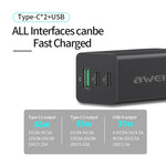 Carregador de Viagem de Carregamento Rápido awei PD9 65W GaN, Ficha UE