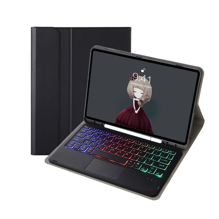 Capa de Couro com Teclado Bluetooth, Touchpad e Slot para Caneta em Pele de Cordeiro T07B-AS, para iPad 9.7 2018&2017 / Pro 9.7 / Air 2, para iPad 10.2 2021&2020&2019/Air 2019/Pro 10.5, para iPad Air 11 2025 / 2024 / Air 2022&2020 / Pro 11 2021&2020&2018