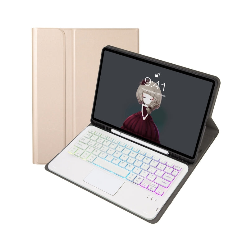 Capa de Couro com Teclado Bluetooth, Touchpad e Slot para Caneta em Pele de Cordeiro T07B-AS, para iPad 9.7 2018&2017 / Pro 9.7 / Air 2, para iPad 10.2 2021&2020&2019/Air 2019/Pro 10.5, para iPad Air 11 2025 / 2024 / Air 2022&2020 / Pro 11 2021&2020&2018