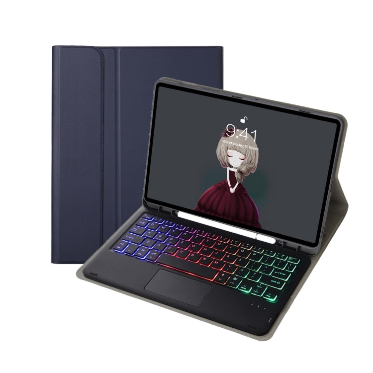 Capa de Couro com Teclado Bluetooth, Touchpad e Slot para Caneta em Pele de Cordeiro T07B-AS, para iPad 9.7 2018&2017 / Pro 9.7 / Air 2, para iPad 10.2 2021&2020&2019/Air 2019/Pro 10.5, para iPad Air 11 2025 / 2024 / Air 2022&2020 / Pro 11 2021&2020&2018
