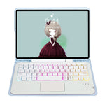Capa de Couro com Teclado Bluetooth, Touchpad e Slot para Caneta com Sensação de Pele T07B-AS, para iPad 9.7 2018&2017 / Pro 9.7 / Air 2, para iPad 10.2 2021&2020&2019/Air 2019/Pro 10.5, para iPad Air 11 2025 / 2024 / Pro 11 2021&2020&2018