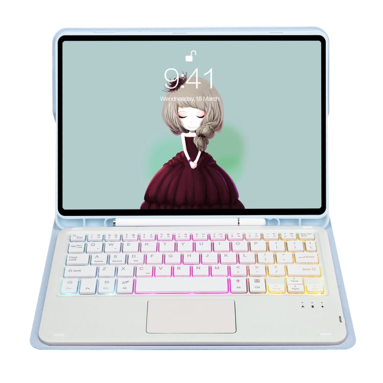 Capa de Couro com Teclado Bluetooth, Touchpad e Slot para Caneta com Sensação de Pele T07B-AS, para iPad 9.7 2018&2017 / Pro 9.7 / Air 2, para iPad 10.2 2021&2020&2019/Air 2019/Pro 10.5, para iPad Air 11 2025 / 2024 / Pro 11 2021&2020&2018