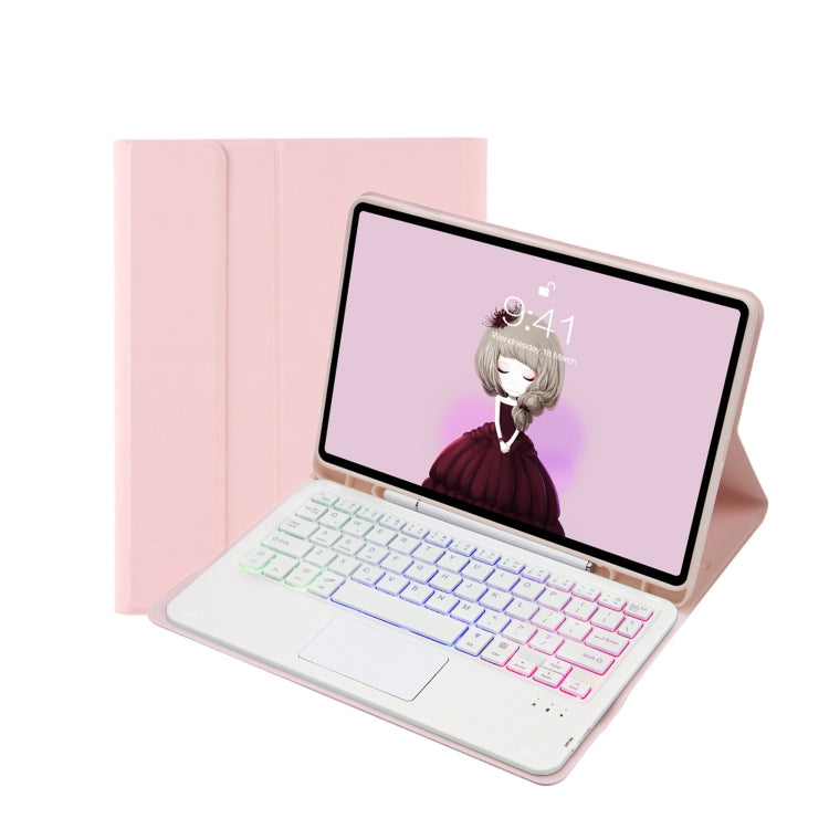 Capa de Couro com Teclado Bluetooth, Touchpad e Slot para Caneta com Sensação de Pele T07B-AS, para iPad 9.7 2018&2017 / Pro 9.7 / Air 2, para iPad 10.2 2021&2020&2019/Air 2019/Pro 10.5, para iPad Air 11 2025 / 2024 / Pro 11 2021&2020&2018