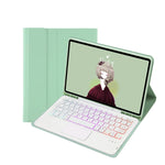 Capa de Couro com Teclado Bluetooth, Touchpad e Slot para Caneta com Sensação de Pele T07B-AS, para iPad 9.7 2018&2017 / Pro 9.7 / Air 2, para iPad 10.2 2021&2020&2019/Air 2019/Pro 10.5, para iPad Air 11 2025 / 2024 / Pro 11 2021&2020&2018