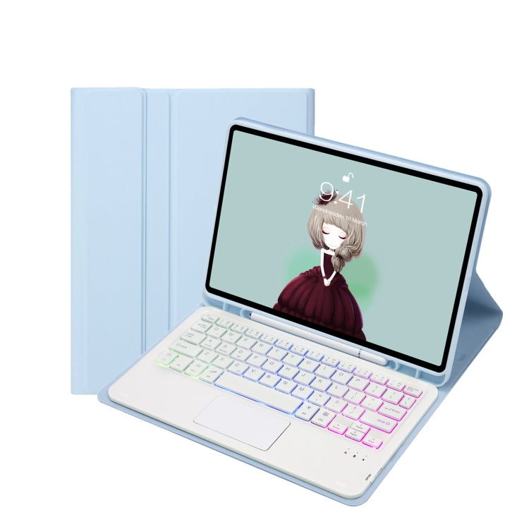 Capa de Couro com Teclado Bluetooth, Touchpad e Slot para Caneta com Sensação de Pele T07B-AS, para iPad 9.7 2018&2017 / Pro 9.7 / Air 2, para iPad 10.2 2021&2020&2019/Air 2019/Pro 10.5, para iPad Air 11 2025 / 2024 / Pro 11 2021&2020&2018