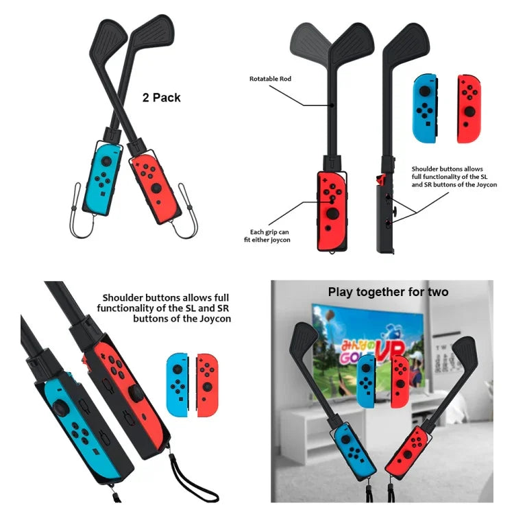 JYS JYS-NS215 Conjunto de Acessórios Desportivos Somatosensoriais 10 em 1 para Nintendo Switch, JYS 10 em 1