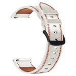 Pulseira de relógio em pele genuína com linha de costura, para Samsung Galaxy Watch 3 45mm, para Huawei Watch GT 3 46mm