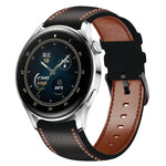 Pulseira de relógio em pele genuína com linha de costura, para Samsung Galaxy Watch 3 45mm, para Huawei Watch GT 3 46mm