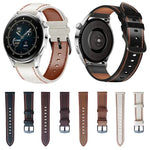 Pulseira de relógio em pele genuína com linha de costura, para Samsung Galaxy Watch 3 45mm, para Huawei Watch GT 3 46mm