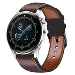 Pulseira de relógio em pele genuína com linha de costura, para Samsung Galaxy Watch 3 45mm, para Huawei Watch GT 3 46mm