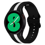 For Samsung Galaxy Watch4 40/44mm / Watch4 Classic 42/46mm Three Vertical Stripes Two-color Silicone Watch Band