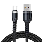 Cabo USB de carregamento trançado estilo 6A, comprimento do cabo: 1m, USB-C / Tipo-C, Micro USB, 8 pinos