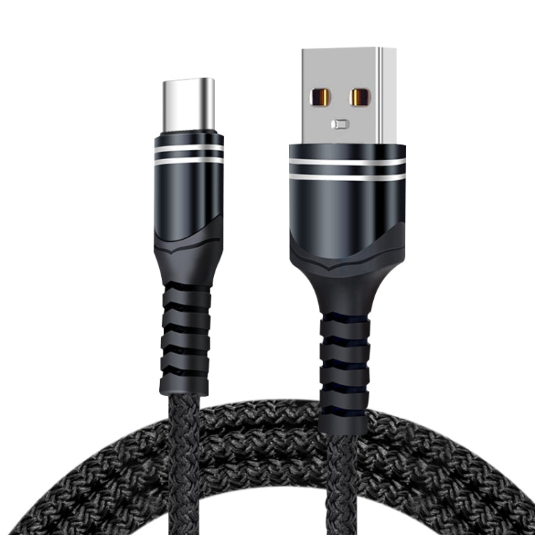 Cabo USB de carregamento trançado estilo 6A, comprimento do cabo: 1m, USB-C / Tipo-C, Micro USB, 8 pinos
