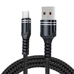Cabo USB de carregamento trançado estilo 6A, comprimento do cabo: 1m, USB-C / Tipo-C, Micro USB, 8 pinos