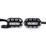 HP-Z058 Motorcycle Modified Rearview Mirror LED Turn Signal Light for Harley Sportsters XL 883 / 1200, For Honda / Yamaha / Kawasaki-Black White, Black, Electroplating White, Electroplating Black
