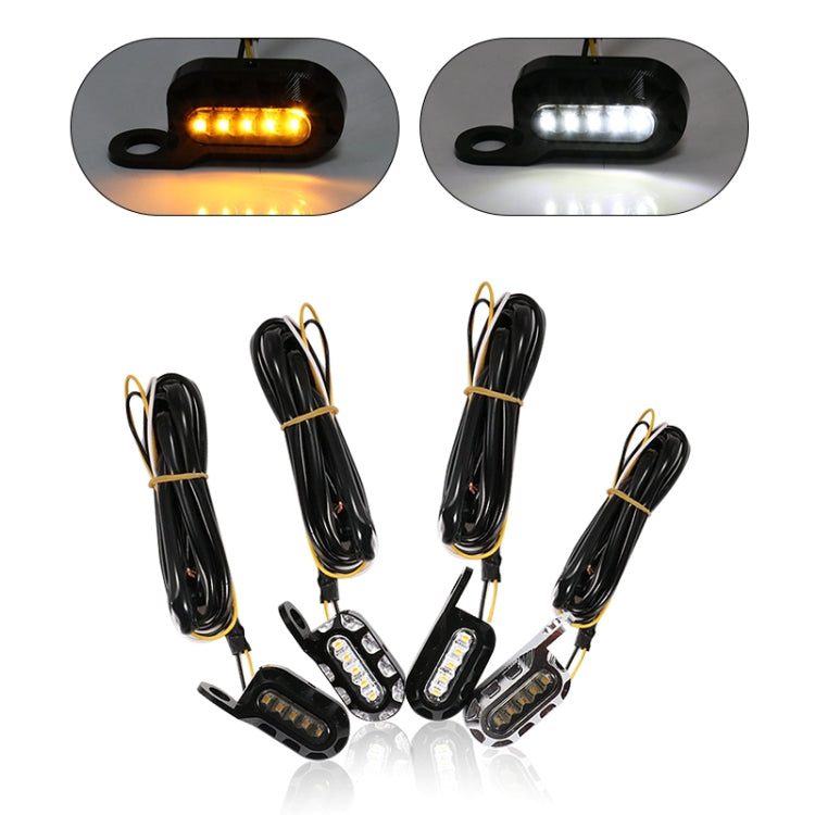 HP-Z058 Motorcycle Modified Rearview Mirror LED Turn Signal Light for Harley Sportsters XL 883 / 1200, For Honda / Yamaha / Kawasaki-Black White, Black, Electroplating White, Electroplating Black
