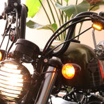 HP-Z058 Motorcycle Modified Rearview Mirror LED Turn Signal Light for Harley Sportsters XL 883 / 1200, For Honda / Yamaha / Kawasaki-Black White, Black, Electroplating White, Electroplating Black