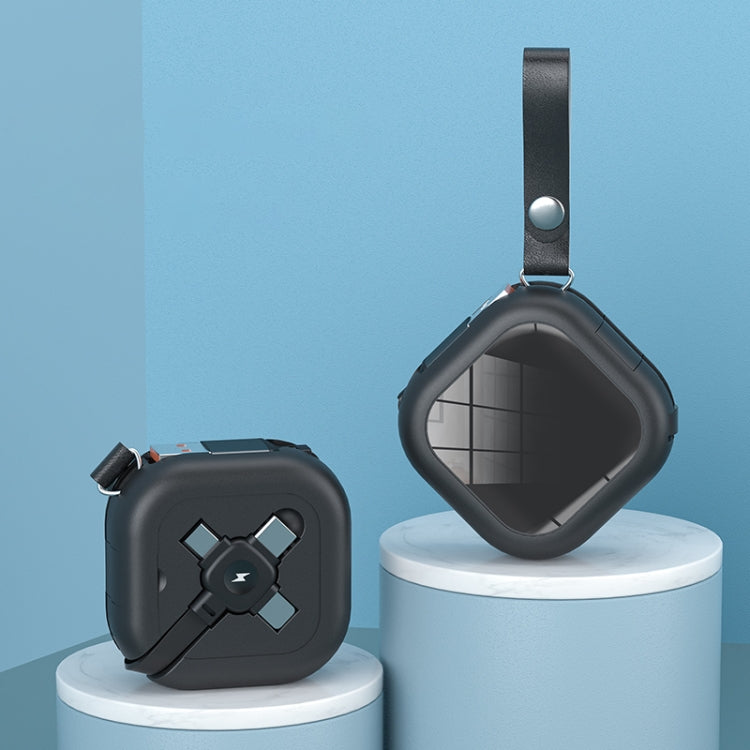 Cabo telescópico de carregamento 3 em 1 USB para 8 pinos + Micro USB + USB-C / Tipo-C com suporte para telemóvel