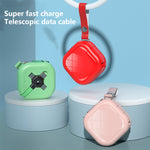 Cabo telescópico de carregamento 3 em 1 USB para 8 pinos + Micro USB + USB-C / Tipo-C com suporte para telemóvel
