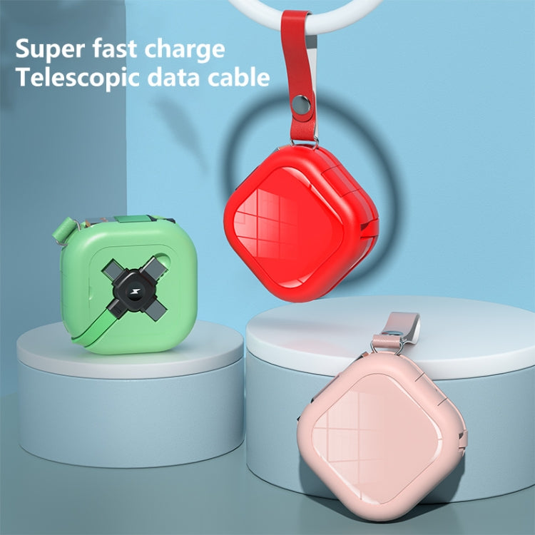 Cabo telescópico de carregamento 3 em 1 USB para 8 pinos + Micro USB + USB-C / Tipo-C com suporte para telemóvel