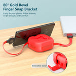 Cabo telescópico de carregamento 3 em 1 USB para 8 pinos + Micro USB + USB-C / Tipo-C com suporte para telemóvel