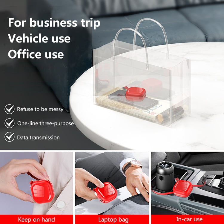 Cabo telescópico de carregamento 3 em 1 USB para 8 pinos + Micro USB + USB-C / Tipo-C com suporte para telemóvel