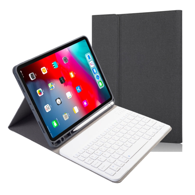 Capa de Couro com Teclado Bluetooth Magnético Destacável com Textura de Tecido e Flip Horizontal para iPad Pro 11 2020 / 2018 com Suporte e Suporte para Caneta, RK11, RK11D Retroiluminado