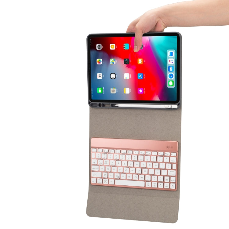 RK11A Teclado Bluetooth TPU Retroiluminado Multicolor com Flip Horizontal Capa de Couro para iPad Pro 11 2020 / 2018 com Suporte e Suporte para Caneta