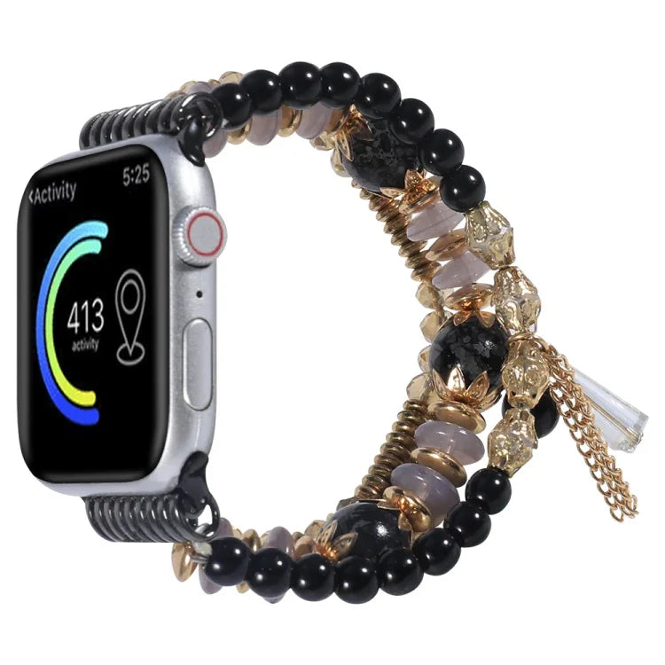 Correia de Relógio com Tassel de Corrente para Apple Watch Series, 7 41mm / 6&SE&5&4 40mm / 3&2&1 38mm, 7 45mm / 6&SE&5&4 44mm / 3&2&1 42mm