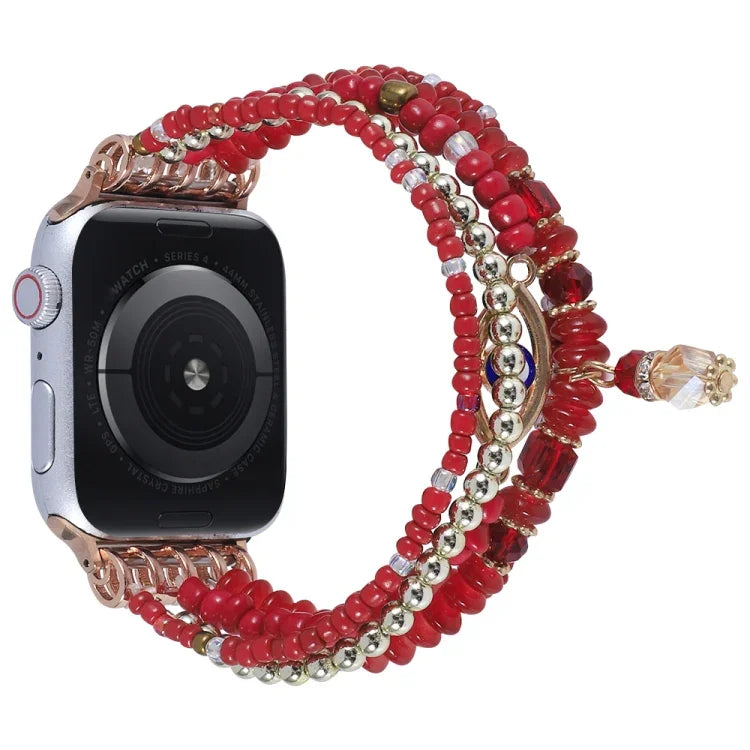 Correia de Relógio com Corrente de Conta Olho para Apple Watch Series, 7 41mm / 6&SE&5&4 40mm / 3&2&1 38mm, 7 45mm / 6&SE&5&4 44mm / 3&2&1 42mm
