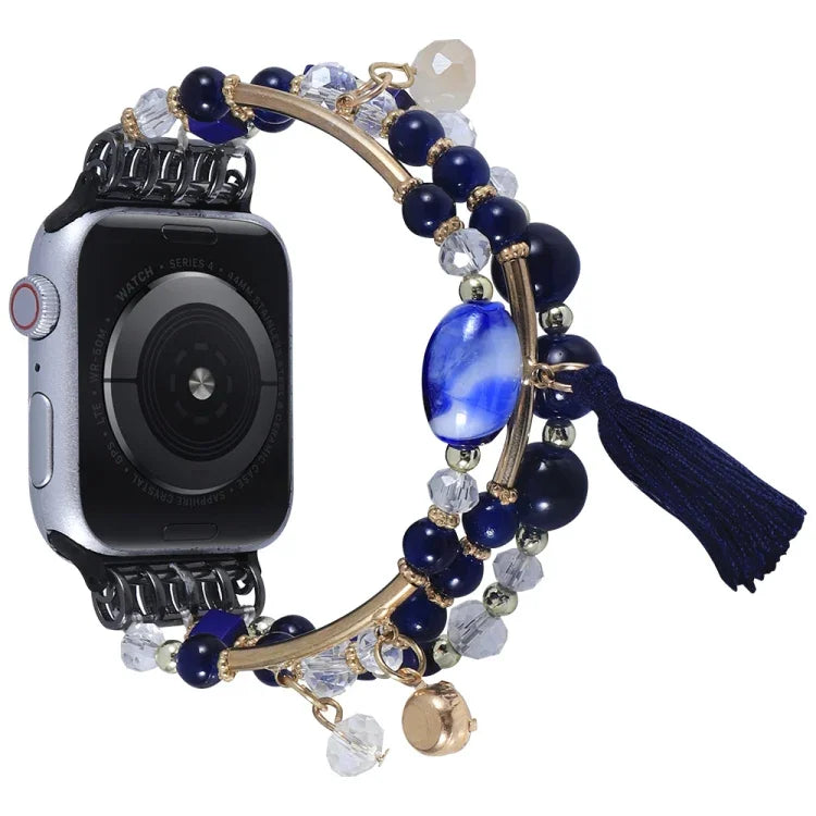 Correia de Relógio com Corrente de Conta Redonda para Apple Watch Series, 7 41mm / 6&SE&5&4 40mm / 3&2&1 38mm, 7 45mm / 6&SE&5&4 44mm / 3&2&1 42mm