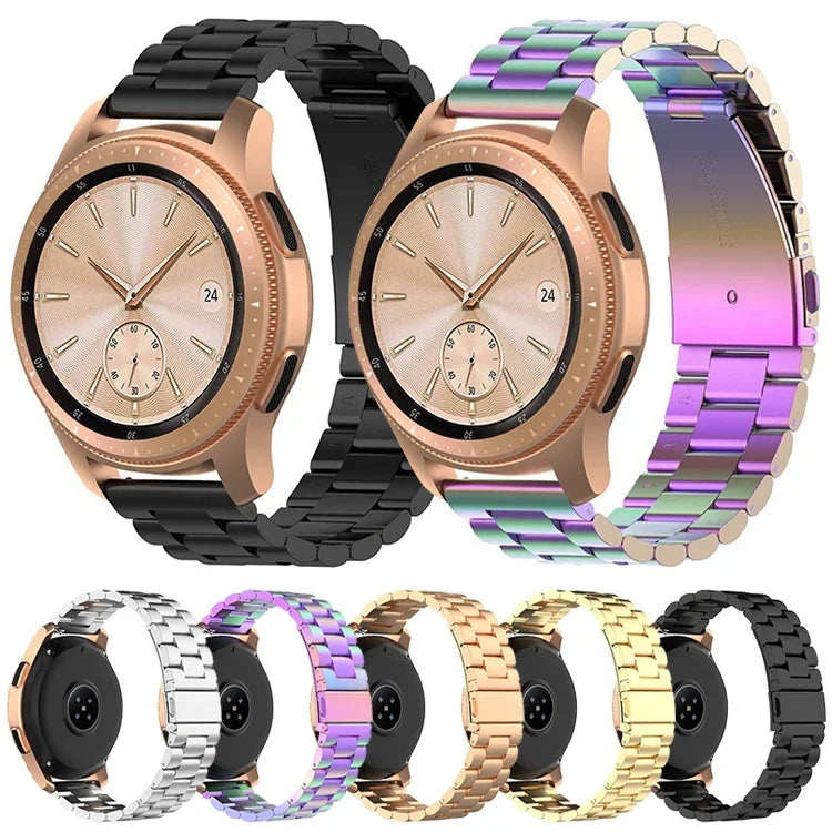 Correia de Relógio em Aço com Três Pérolas 46mm, Para Galaxy Watch