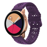 Plum Blossom Hollowed Silicone Watch Band, For Samsung Galaxy Watch4 20mm, For Huawei Watch GT 3 Pro 22mm