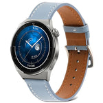 Plain Weave Genuine Leather Watch Band, For Samsung Galaxy Watch4 20mm, For Huawei Watch GT 3 Pro 22mm