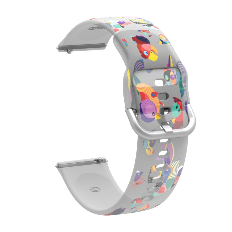 Correia de Relógio Transparente Impressa em TPU Silicone, Para Samsung Galaxy Watch4 20mm, Para Huawei Watch GT 3 Pro 22mm