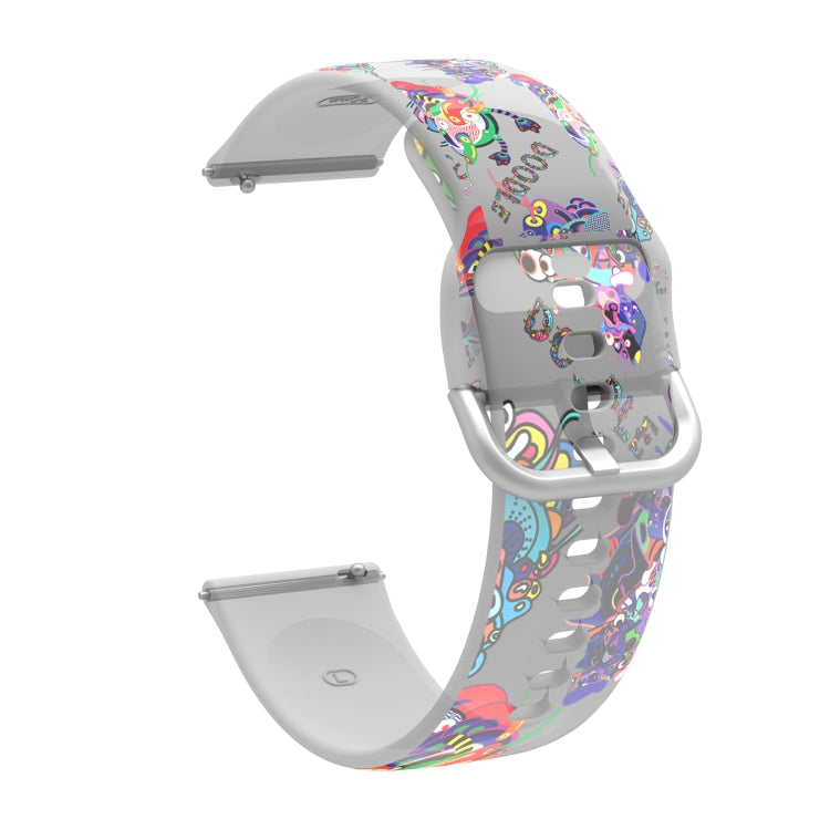 Correia de Relógio Transparente Impressa em TPU Silicone, Para Samsung Galaxy Watch4 20mm, Para Huawei Watch GT 3 Pro 22mm