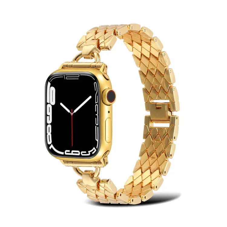 Correia de Relógio Metálica em Forma de Losango D para Apple Watch Series, 7 45mm / 6&SE&5&4 44mm / 3&2&1 42mm, 7 41mm / 6&SE&5&4 40mm / 3&2&1 38mm