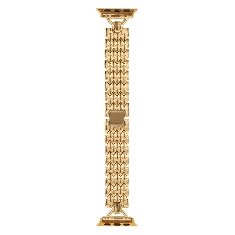 D-shaped Rhombus Metal Watch Band For Apple Watch Series, 7 45mm / 6&SE&5&4 44mm / 3&2&1 42mm, 7 41mm / 6&SE&5&4 40mm / 3&2&1 38mm