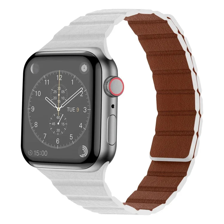 Correia de Relógio em Pele com Forte Íman para Apple Watch Series, 7 41mm / 6&SE&5&4 40mm / 3&2&1 38mm, 7 45mm / 6&SE&5&4 44mm / 3&2&1 42mm