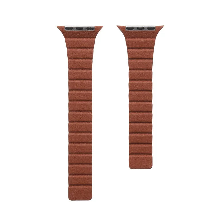 Strong Magnetic Leather Watch Band For Apple Watch Series, 7 41mm / 6&SE&5&4 40mm / 3&2&1 38mm, 7 45mm / 6&SE&5&4 44mm / 3&2&1 42mm