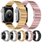 Correia de Relógio em Aço Magnético para Apple Watch Series, 7 41mm / 6&SE&5&4 40mm / 3&2&1 38mm, 7 45mm / 6&SE&5&4 44mm / 3&2&1 42mm