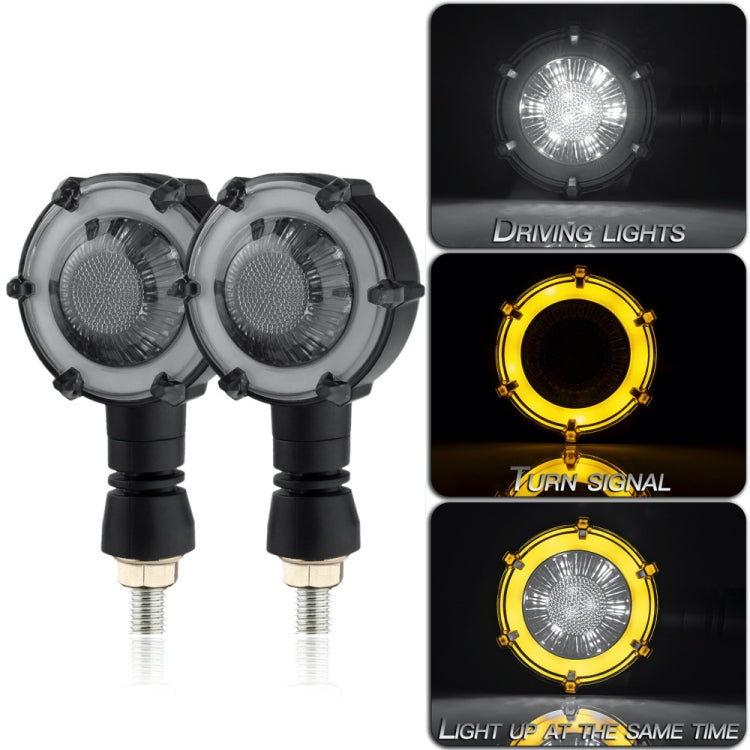 PE-ZSD-174 Motorcycle Flashing Rotation Mode LED Two-color Modified Round Turn Signal Light