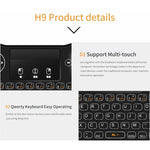 Teclado QWERTY Mini Sem Fios H9 2.4GHz Air Mouse com Retroiluminação Branca e Touchpad para PC, TV, com Retroiluminação Branca