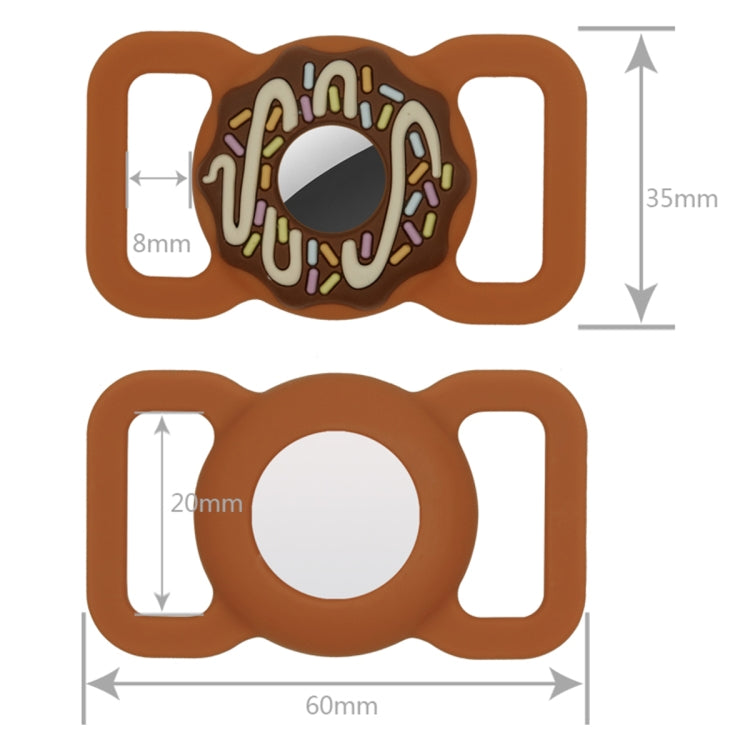 Colar Donut para Animal de Estimação Capa de Silicone Anti-riscos e Anti-choques para AirTag 2ª Geração / AirTag 1ª Geração, 1, 2