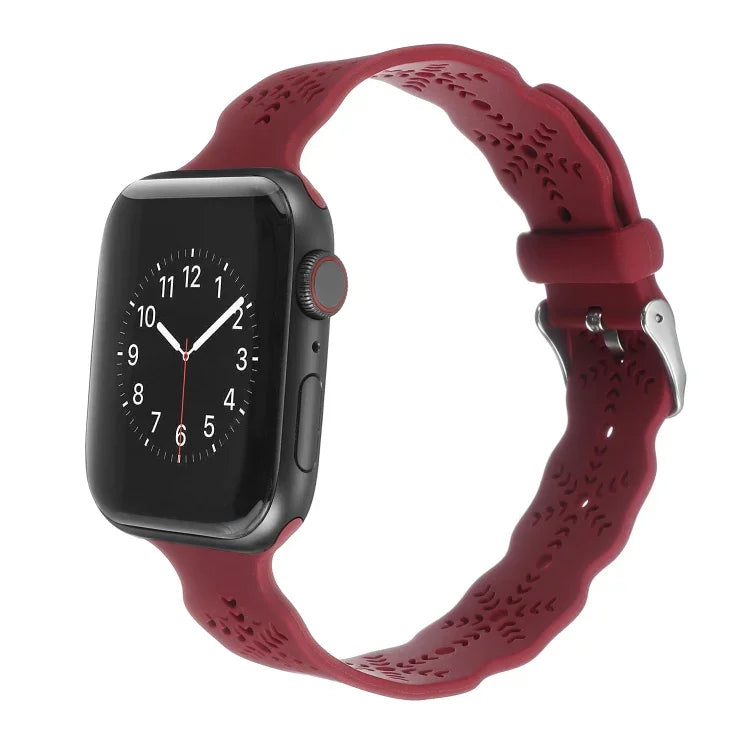 Correia de Relógio em Silicone com Floco de Neve para Apple Watch Series, 7 41mm / 6&SE&5&4 40mm / 3&2&1 38mm, 7 45mm / 6&SE&5&4 44mm / 3&2&1 42mm