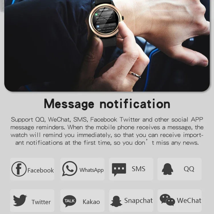 Smartwatch A60 com ecrã IPS HD de 1,32 polegadas, Suporta Chamadas Bluetooth/Monitorização da Pressão Arterial